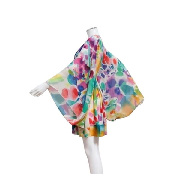 H&M Garden Collection Floral Dress Butterfly Kimono Sleeves Size 2 XS Boho - Picture 4 of 7